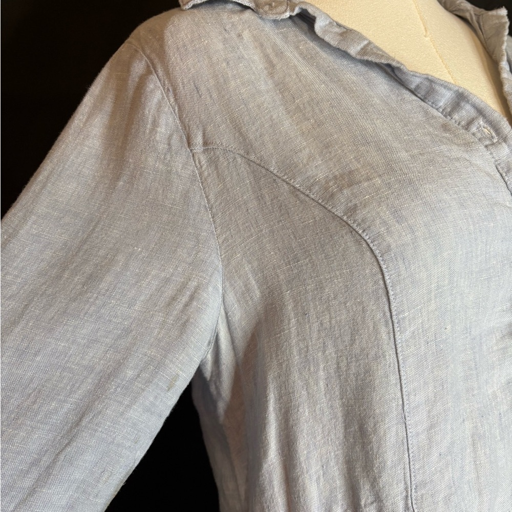Light Blue Button-Up Tunic - Picture 2 of 4